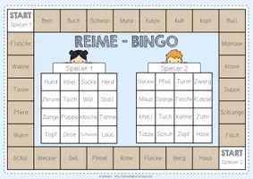 Vorschau - Stationenlernen - Reime Bingo | Lernspiel Deutsch | Klasse 1/2 - Seite 1