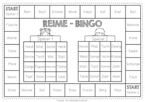 Vorschau - Stationenlernen - Reime Bingo | Lernspiel Deutsch | Klasse 1/2 - Seite 2