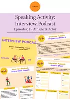 Vorschau - Arbeitsblätter - Speaking Activity: Interview Podcast Episode 01 - Actor & Athlete - Deckblatt