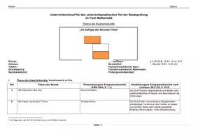 Vorschau - Stundenentwürfe - 2. Staatsexamen Unterrichtsstunde Mathematik 2. / 3. Klasse - Kombinatorik - Strummi-Tiere Mathe Examen - Seite 1