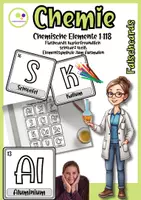 Vorschau - Mal- und Bastelvorlagen - Elemente der Chemie | Flashcards sw fakultativ zum Ausmalen - Deckblatt