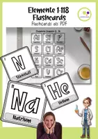 Vorschau - Mal- und Bastelvorlagen - Elemente der Chemie | Flashcards sw fakultativ zum Ausmalen - Seite 1