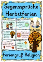 Vorschau - Spiele - Segenssprüche - Segen Religion Feriengruß Herbstferien - Deckblatt
