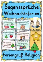 Vorschau - Mal- und Bastelvorlagen - Weihnachten Segen - Religion Feriengruß Weihnachtsferien - Deckblatt