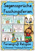 Vorschau - Spiele - Faschingsferien Winterferien Feriengruß - Segen Religion - Deckblatt