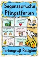 Vorschau - Spiele - Pfingsten Segen - Religion Feriengruß Pfingstferien - Deckblatt