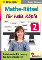 Vorschau - Arbeitsblätter - Mathe-Rätsel für helle Köpfe Klasse 2 | Einmaleins, Zahlenraum 100, Domino, Rechenmauern, Knobeln | Mathematik Grundschule Klasse 2 Lösungen - Deckblatt