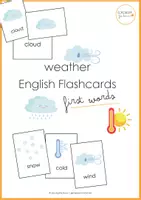 Vorschau - Spiele - First Words - English Flashcards WEATHER - Deckblatt