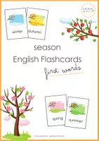 Vorschau - Spiele - First Words - English Flashcards SEASONS - Deckblatt