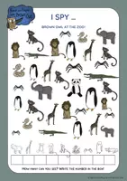 Vorschau - Stundenentwürfe - Brown Owl at the Zoo - MINI BUNDLE OF GAMES AND ACTIVITIES - Seite 1
