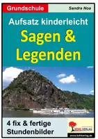 Vorschau - Arbeitsblätter - Aufsatz kinderleicht Sagen und Legenden – 4 fertige Stundenbilder | Kreatives Schreiben, Schwänke, Loreley, Till Eulenspiegel, Schildbürger | Deutsch Grundschule Förderschule Klasse 3-4 Lösungen - Deckblatt
