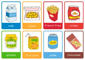 Vorschau - Bildkarten - Food and Drinks, Flash Cards - Seite 1