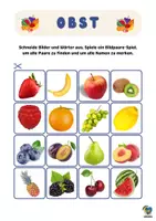 Vorschau - Spiele - Wort-Bild-Zuordnung - Obst Bildpaare - Seite 2