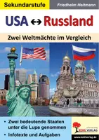 Vorschau - Arbeitsblätter - USA vs. Russland | Zwei Weltmächte im Vergleich | Politik, Geschichte, Geografie | Klasse 6-13 mit Lösungen - Deckblatt