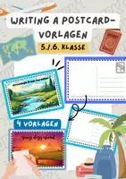Vorschau - Arbeitsblätter - Writing a Postcard- 4x Vorlagen | Englisch, Klasse 5./6. | Vacation, Holidays, Summer - Deckblatt