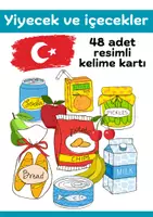 Vorschau - Bildkarten - Yiyecek ve içecekler, Resimli Kelime Kartları (Essen und Trinken auf Türkisch, Bildkarten) - Deckblatt