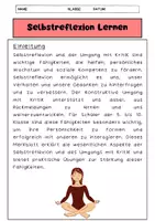 Vorschau - Arbeitsblätter - Selbstreflexion und Kritik Lernen: Übungen & Merkblätter - Seite 1