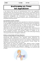 Vorschau - Arbeitsblätter - Krafttraining Trend Jugendliche: Gesundheit, Einfluss Social Media - Seite 1