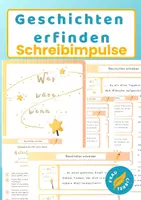 Vorschau - Aufgabenkarten - Geschichten erfinden Schreibinspiration Ideenfindung - Deckblatt