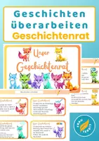Vorschau - Aufgabenkarten - Geschichten überarbeiten Geschichtenrat - Deckblatt