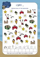 Aperçu - Apprentissages en autonomie - Brown Owl at the Seashore - Summer I SPY - Page 2