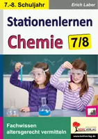 Vorschau - Arbeitsblätter - Stationenlernen Chemie Klasse 7-8 | Wasser, Luft, Metalle, Nahrungsmittel, Differenzierung, Experimente | Chemie Sekundarstufe I Klasse 7-8 Lösungen - Deckblatt