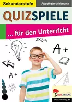 Vorschau - Arbeitsblätter - Quizspiele für den Unterricht | Deutsch fächerübergreifend Sekundarstufe I Klasse 5-10 | Quiz, Lernspiele, Stadt-Land-Fluss, Quizchampion, Vertretungsstunden, Lösungen - Deckblatt