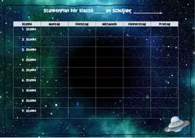 Vorschau - Arbeitsblätter - Stundenplan im Weltraumlook - Seite 3