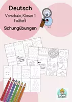 Vorschau - Arbeitsblätter - Falthefte Schwungübungen Klasse 1, Einschulung - Deckblatt