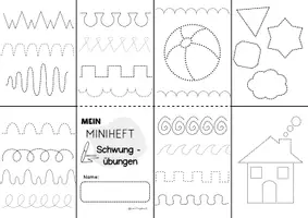 Vorschau - Arbeitsblätter - Falthefte Schwungübungen Klasse 1, Einschulung - Seite 1