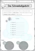 Vorschau - Arbeitsblätter - AB - Schneeballgedicht - Seite 1