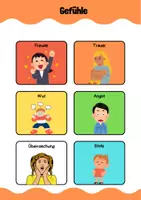 Vorschau - Mal- und Bastelvorlagen - Meine Gefühle Grundschule: Emotionskarten - Lernen Bastelkarten - Seite 1