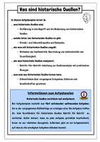 Vorschau - Arbeitsblätter - Aufgabenplan historische Quellen - Quellenarten + Quellenanalyse - Seite 1