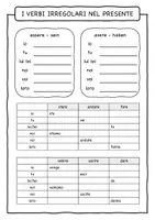 Vorschau - Arbeitsblätter - PRESENTE - i verbi irregolari (Übersicht) - Seite 1