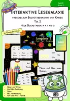 Vorschau - Stationenlernen - Lesespiel - Lesen zu Karibu 1 - Interaktive Lesegalaxie 2 - in Grundschrift - Deckblatt