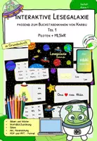 Vorschau - Stationenlernen - Interaktive Lesegalaxie zu Karibu 1 (Version 2016) (Teil 1) in Grundschrift | Lesespiel & Lesetraining für Klasse 1 - Deckblatt