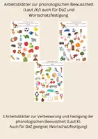 Vorschau - Arbeitsblätter - Arbeitsblätter phonologische Bewusstheit (Laut K) auch DaZ - Deckblatt