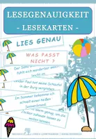 Vorschau - Aufgabenkarten - Sommer: Lesegenauigkeit - Lesekarten - Deckblatt