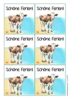 Vorschau - Mal- und Bastelvorlagen - Kuhklasse Klassentier Kuh Feriengrüße kostenlos - Seite 2