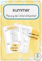 Vorschau - Stundenentwürfe - Summer: Planung der Unterrichtseinheit - Deckblatt