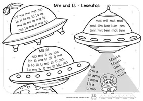 Vorschau - Arbeitsblätter - Lesen lernen mit Karibu 1 – Lese-UFOs in österreichischer Fibelschrift | Leseblätter & Lesetraining für die 1. Klasse - Seite 3