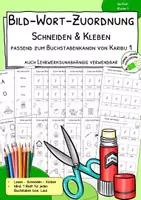 Vorschau - Stationenlernen - Bild-Wort-Zuordnung – Schneiden und Kleben | Klasse 1 - Deckblatt
