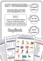 Vorschau - Arbeitsblätter - Summer holidays Vokabeln: Sommerferien - Deckblatt