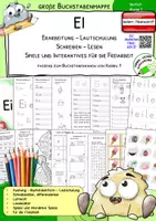 Vorschau - Arbeitsblätter - Buchstabenmappe EI – Lautverbindung EI lesen & schreiben lernen | Karibu 1 | österreichische Fibelschrift | Klasse 1 - Deckblatt