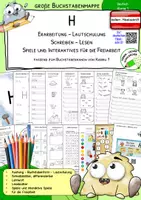 Vorschau - Anderer Materialtyp - Buchstabenmappe H – Buchstabe H lesen & schreiben lernen | Karibu 1 | österreichische Fibelschrift | Klasse 1 - Deckblatt