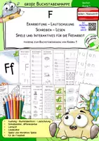 Vorschau - Arbeitsblätter - Buchstabenmappe F – Buchstabe F lesen & schreiben lernen | Karibu 1 | österreichische Fibelschrift | Klasse 1 - Deckblatt