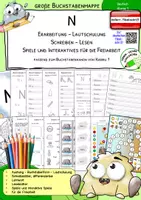 Vorschau - Arbeitsblätter - Buchstabenmappe N – Buchstabe N lesen & schreiben lernen | Karibu 1 | österreichische Fibelschrift | Klasse 1 - Deckblatt