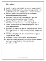 Aperçu - Feuilles d'exercices - Compréhension de lecture - Texte argumentatif (1) - Page de couverture