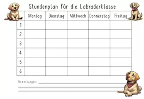 Vorschau - Poster - editierbarer Stundenplan Labradorklasse hell #Klassentier - Seite 3