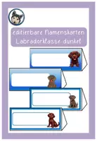 Vorschau - Bildkarten - editierbare Namenskarten Labradorklasse dunkel/braun #Klassentier - Deckblatt